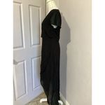 Talula  Moxon Black Asymmetric Short Sleeve Chiffon Rayon Maxi Dress 8 Photo 4