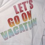 NWT Warm Fun Let’s Go On Vacation Rainbow Tomboy Tee Blue Size XS Photo 2