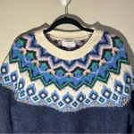 Old Navy  Fair Isle Blue White Winter Christmas Sweater Knit Stretch Ugly Sweater Photo 1