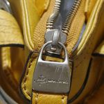 B Makowsky Yellow Leather Tote Bag With Animal Print Lining & Dual Handles Zippe Photo 9