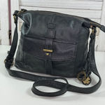 Lucky Brand  Leather Boho Messenger Crossbody Bag Black Photo 0