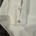 Prabal Gurung x RTR Poplin Split Sleeve Tuxedo Shirt in White, Size US 4 White Photo 6