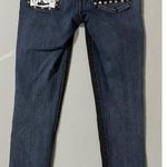 Black Blue ‘The Bouncing Souls’ ‘Sex Pistols’ Punk Rock Band Patches Studded Stretch Denim Jeans Pants Jeggings Bottoms Size 8 ⛓ Photo 2