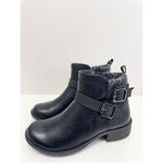 Easy Street Easy Streets Booties Size 5 Black Block Heel Faux Fur Lug Outsole Faux Leather Photo 1