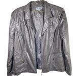 JM Collection Womens Brown Snake Print Animal Zip Faux Leather Jacket Blazer 16 Photo 4