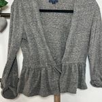 American Eagle American Eagle Outfitters Long Sleeve Gray Wrap Sweater Size Small Photo 2