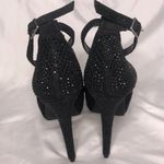 Luxe x JustFab Black Platform Stiletto Pump Rhinestone Ankle Strap Size 8 Photo 8