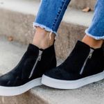 Micro Suede Hidden Wedge Sneaker Black Size 8.5 Photo 1