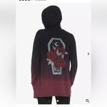 Hot Topic  Black & Red Coffin & Roses Hooded Open Front
Cardigan size XL Photo 1