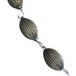 Vintage Cross Pendant Necklace Ribbed Beads Silver Tone Cross Filagree Pendant Photo 2