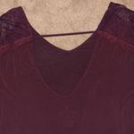 American Eagle Maroon Lace Cutout Top Photo 3