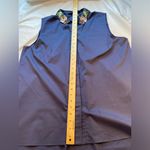 Elie Tahari  blouse, sleeveless, flower embellished collar, Blue, size XL‎ Photo 6