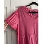 Muk Luks Womens Large Pink V Neck T Shirt Dress Vacation On The Go Photo 1