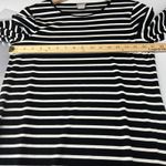 Chico's  Midi Dress Womens 4/6 Black White Striped Jersey Knit Rounded Neck Photo 10