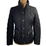 J. Crew Factory Quilted Jacket Black Gold Mock Neck Size XS (READ) Photo 0