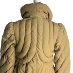 Vintage 80s Snowbird Goose Down Coat XS Tan Quilted Puffer High Collar Button Zi Photo 5