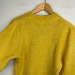 Urban Outfitters Puff Sleeve Sweater Sz Medium Yellow Fuzzy Knit Photo 8