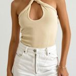 With Jean WITH JÉAN Erin Wrap Around Top, Buttercream, Medium Photo 0