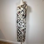 Oleg Cassini Vintage  100% Silk One Shoulder Abstract Column Dress Women’s Size 6 Photo 3
