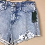 Wild Fable NWT  Women's Distressed Floral Lace Denim Cutoff High-Rise Shorts Photo 2
