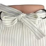 Lucy Paris  White Black Striped High Rise Belted Straight Cropped Trouser Pants M Photo 3