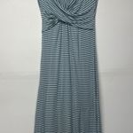 Spenser Jeremy Women’s Maxi Dress Small Light Blue White Striped Twist Front Photo 0