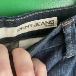 DKNY  Jeans Sz 14 P‎ Dark Wash Side Button EUC! Photo 5