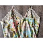 Delicates Vintage Romper Teddy Lingerie pastel floral lace trim size L high cut Photo 4