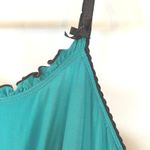 Y2K Babydoll Teal Mini Slip Dress Lolita Bows Ruffle Lingerie Kawaii Large Blue Photo 5