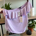 EXPRESS NWT Body Contour Compression Stretch Ruffle One Sleeve Tank, XL Photo 1