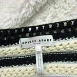 Apiece Apart  Black White Striped Open Crochet Knit Slouchy Pullover Sweater Larg Photo 3
