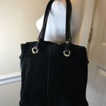 UGG  Black Suede Tote Leather Shoulder Bag Photo 1