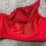 Frederick's of Hollywood Frederick's of Hollywood Red Lace Bra Underwire Balconette Style 32F Lingerie Photo 5