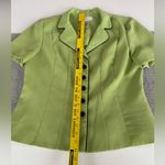 Vintage Dressbarn Lime Green Black Cropped Peplum Blazer Jacket Size 14 Photo 5