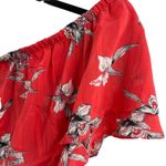 Collective Concepts  Red One Shoulder Ruffle Floral Top Size XS New Photo 2