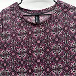 Agnes & Dora  Geometric Paisley Short Sleeve Relaxed Ruffle‎ Tee Top Size L Photo 1
