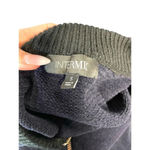 Intermix Elena Bomber Knit Jacket Sweater Navy Blue Black Size Small Photo 6