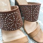 Francesca’s studded cognac block heel mule sandal Brown Size 7.5 Photo 5