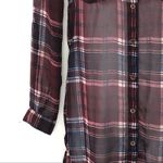 Charlotte Russe Plaid Button Up Tunic Shirt 90s Grunge Sheer Top Size Small Photo 9
