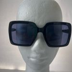 BCBGenerations Oversized Beveled Square Womens Sunglasses Black Gold Bar Trendy Photo 9