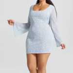 Fashion to figure Gabrielle Union Dress 0 (XL/12) Blue Bell Sleeve Oversized Photo 0