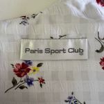 Vintage 90s Paris Sport Club White Floral Lace Back Fit and Flare Dress Large Photo 4