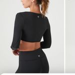 Forever 21 Active Contour Square Neck Long Sleeve Black Crop Top Photo 5