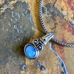 Blue & Silver Necklace Earrings Set Photo 1