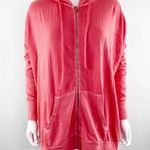 Wildfox boxy zipper hooded sweatshirt terry interior navy blue charmed Photo 5