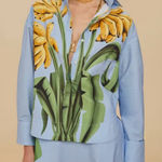 Farm Rio  Blue Banana Cocina Striped Shirt Photo 0