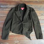 Calvin Klein Y2K Choice Asymmetrical Olive Victorian Ruffle Tail Jacket - L ππ Photo 9