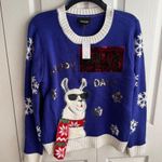 Joe Boxer  Happy Holla Days llama ugly Christmas sweater size medium Photo 0