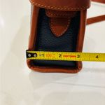 Liz Claiborne Vintage Navy and Brown Leather Bag size Height 7.3” & W 10” Photo 4