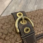 Coach  Brown Monogram Wallet with Gold Buckle Photo 1